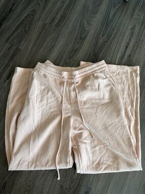 Light Blush Drawstring Soft Lounge Pants Sweatpants